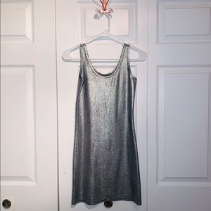 Silver Metallic Bodycon Dress